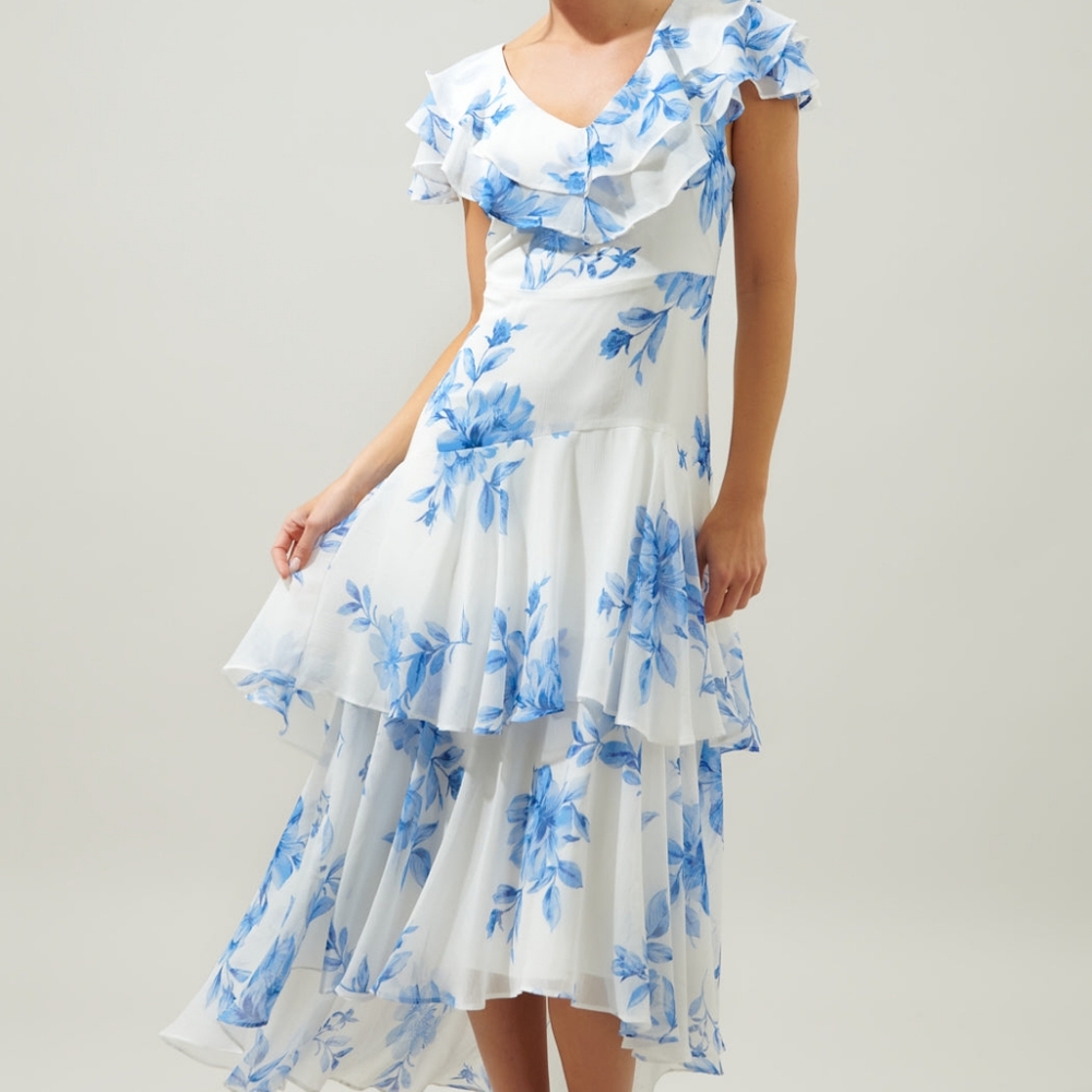 Sugarlips Meliza Ruffle Tiered Sinclair Midi Dress